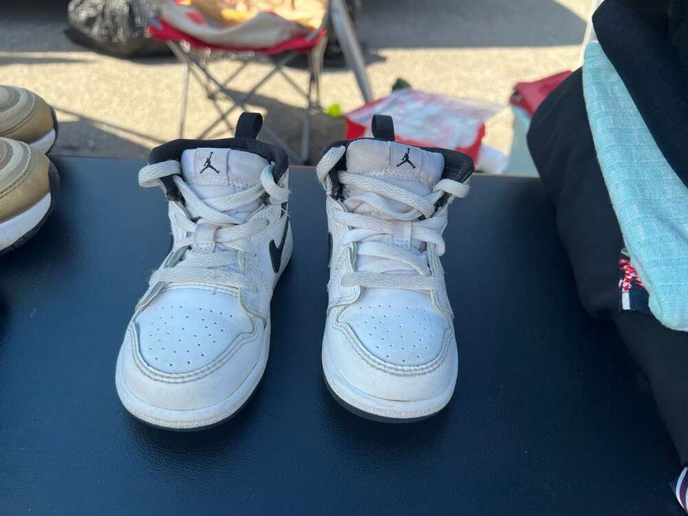 Air Jordan 1 Mid TD White Black Toddler Shoes DQ8425-132 Size 7C